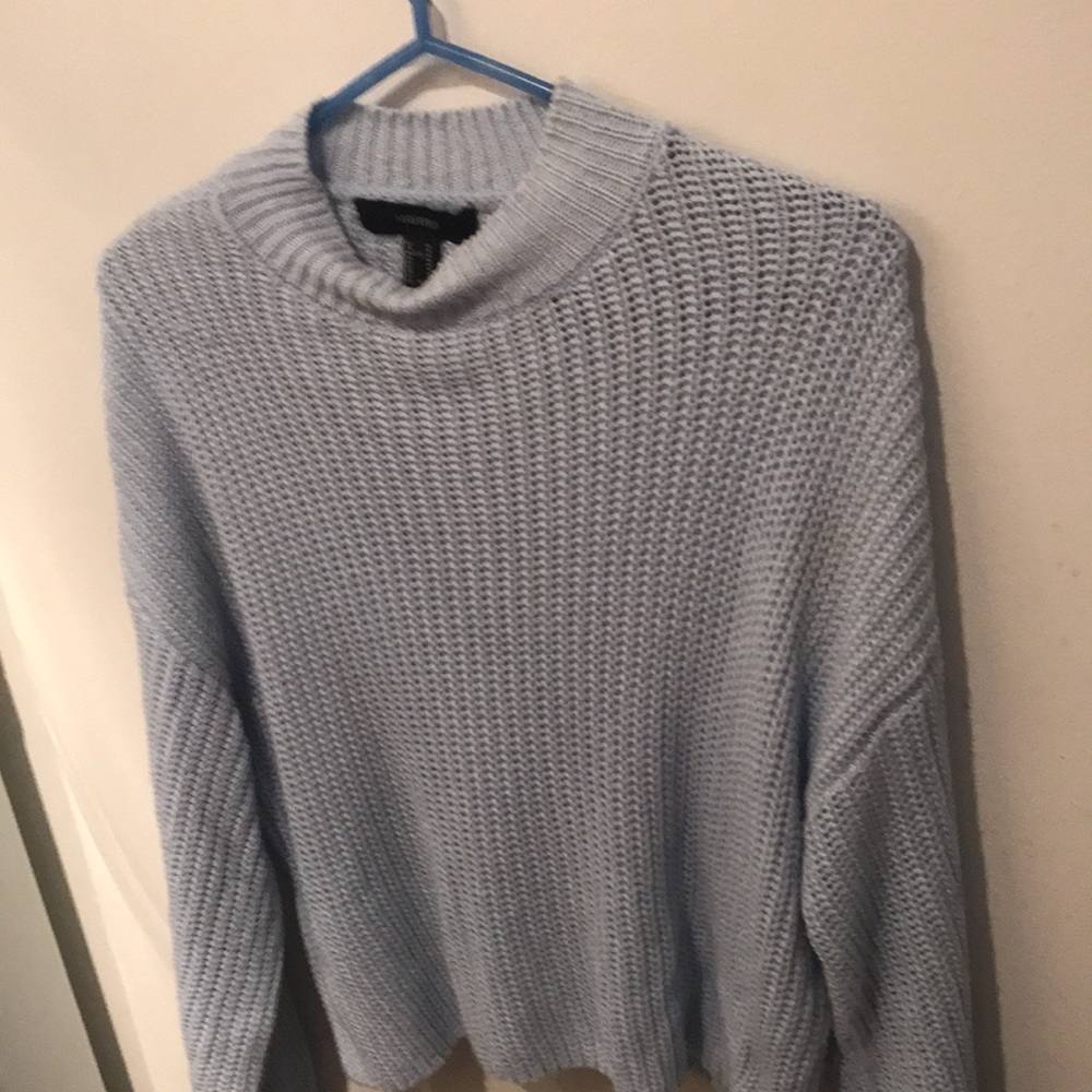 Like New Forever 21 sky blue knit sweater light and comfortable